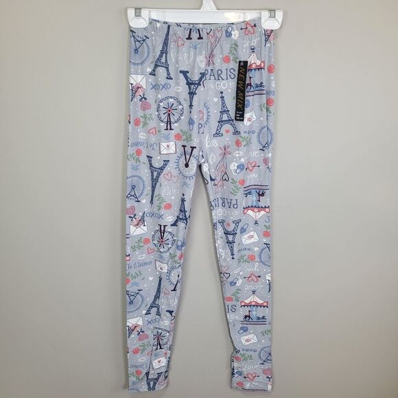New Mix Paris Themed Leggings One‎ Size Fits All - Picture 1 of 6
